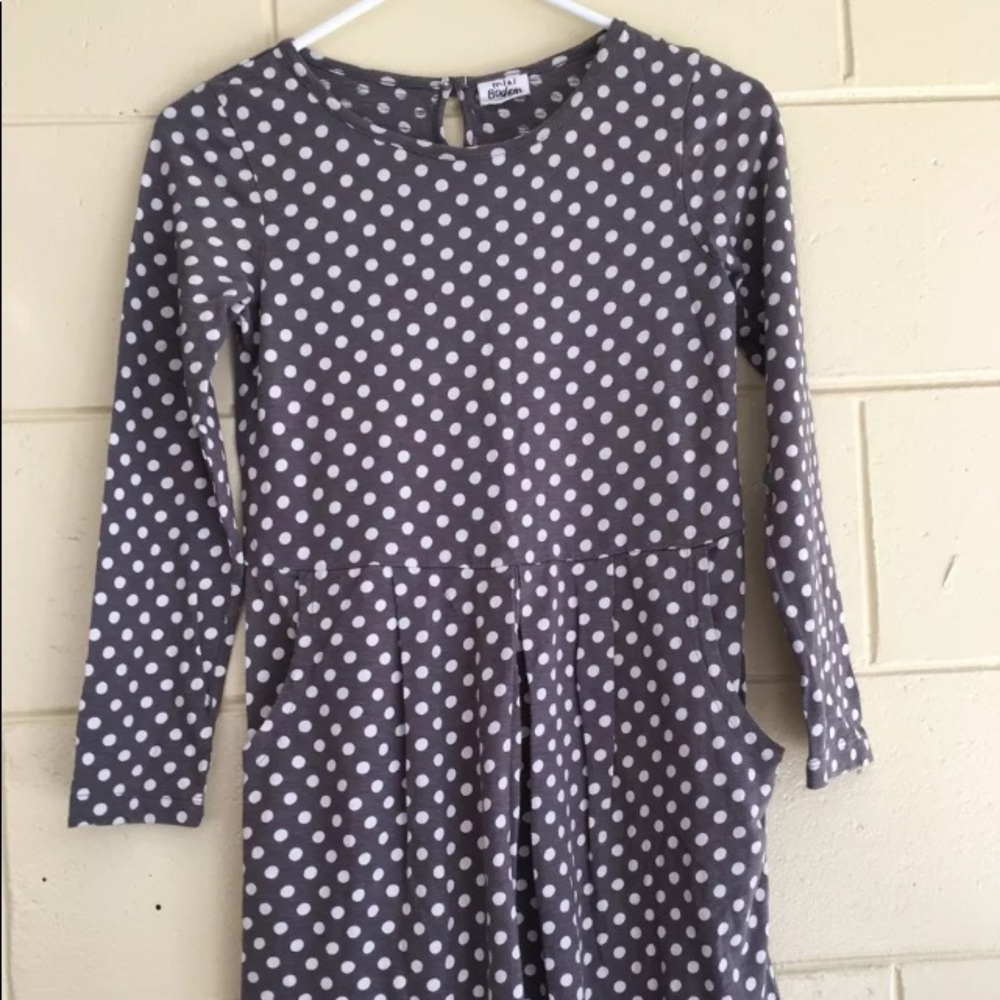 Mini Boden polka dots gray dress